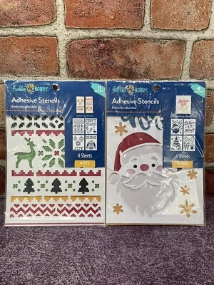 Conjuntos de estêncil de Natal. Papai Noel, árvore de Natal, boas festas …..mais - Imagem 1 de 4