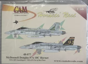 Decalcomanie CAM 1/48 McDonnell Douglas F/A-18C Hornet 48-077. VFA 105, VFA-25 - Foto 1 di 1