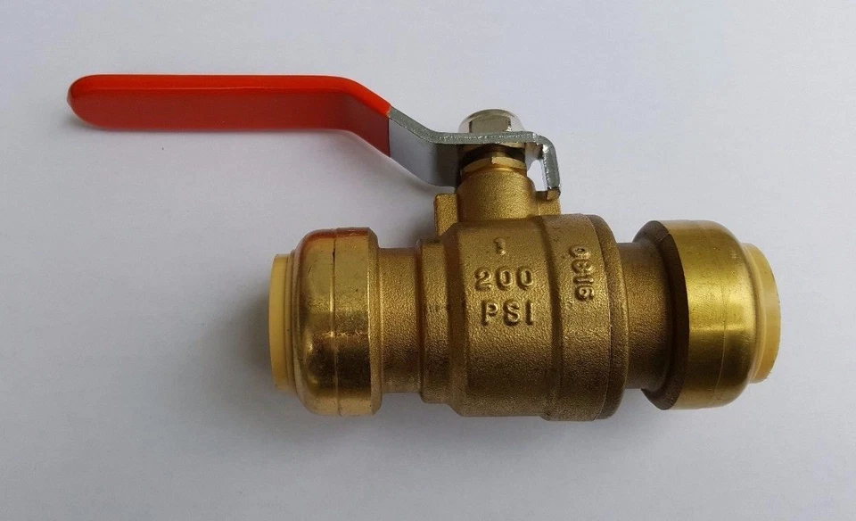 2 PIEZAS VÁLVULA DE BOLA PUSH FIT 1" ¡NUEVA! PUERTO COMPLETO, LATÓN SIN PLOMO Foto 1 de 1