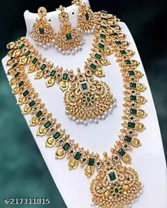 Indian Bollywood Bridal Long Necklace Set Gold Plated Fashion Wedding Jewelry