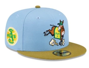 NEW ERA OAKLAND ATHLETICS MASCOT JUST CAPS EXCLUSIVE NWT  7  1/4  Fitted - Picture 1 of 9