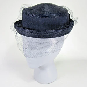 Hat Women's Pill Box Hat with Netting and Hat Box - Picture 1 of 11