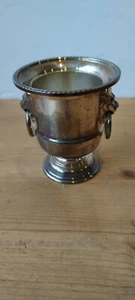 Mini cubo de vino Viners plateado - asas cabeza de león - vintage - Sheffield - Imagen 1 de 13