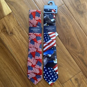 AMERICAN LIFESTYLE Men's OS Neck Tie Patriotic American Flag Eagle new - Picture 1 of 11