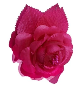 12 Silk Roses Wedding Favor Flower Corsage Pick - Hot Pink - Picture 1 of 1