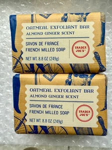 2 x Trader Joe's Oatmeal Exfoliant Bar W Almond Ginger Scent 8.8oz Each - Picture 1 of 1