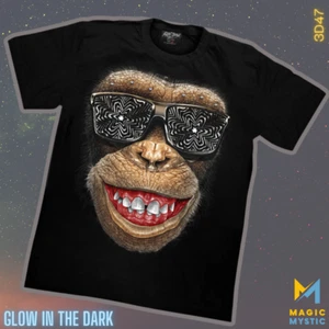 T-Shirt Black 3D Rock Chang Original Monkey Glow in the Dark Unisex X-Large - Picture 1 of 11