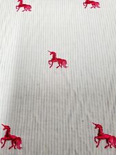 Robert Kaufman Seersucker Embroideries Unicorn Fabric - 3.5 Yards