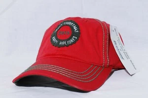 Merry Christmas Happy Holidays 2015 Red Strapback Hat - Picture 1 of 5
