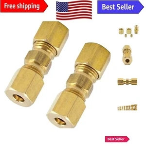 Reliable Brass Tube Connector Union 5/8" OD - Pack of 2 for DIY Projects - Picture 1 of 8