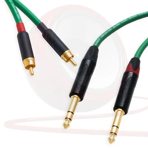 Pseudo Balanced RCA Phono to TRS Jack Lead (PAIR). Van Damme Starquad Cable - Picture 1 of 11