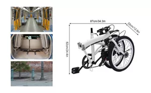 20 Zoll 6-Gang Klapprad Camping City Bike Weiß Erwachsene Faltrad Klappfahrrad - Bild 1 von 11