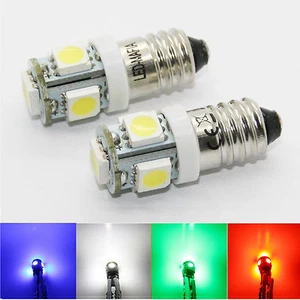 2x E10 Base de Tornillo 12V 12 Voltios EY10 LED SMD Rosca Lámpara Blanco Pera E - Imagen 1 de 7