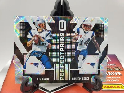 2017 Panini Unparalleled Perfect Pairs Tom Brady Brandin Cooks Insert Card - Image 1 of 2
