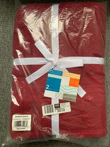 Baltic Linen Bellados 2 pack Bath sheets - Cranberry - Picture 1 of 2