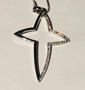 16 inch Silvertone crucifix star pendant necklace - Picture 1 of 5