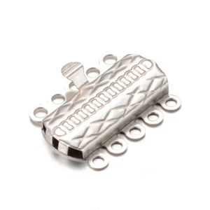 10sets Stainless Steel Multi-Strand Box Clasps Rectangle Connectors 19.5x14.5mm - Picture 1 of 2