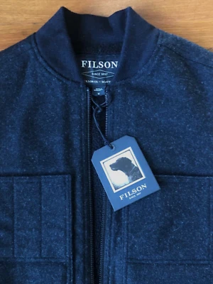 Filson Lined Mackinaw Wool Work Vest Mens Medium Charcoal Sherpa Fleece - Image 1 of 4