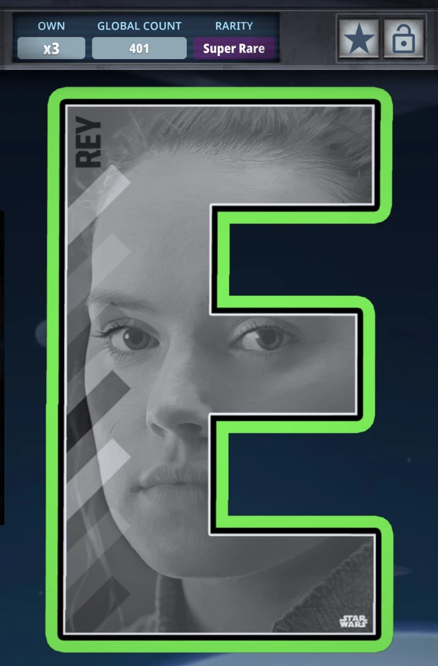 Topps Star Wars Card Trader 2020 JEDI Die-Cut Green Rey SR 401cc - Image 1 of 2