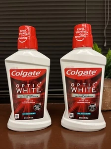 Colgate Optic White Whitening Mouthwash, Fresh Mint 16 Fl Oz Lot Of 2  - Picture 1 of 3