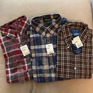 3 Men’s New Plaid Shirts Size Large - Picture 1 of 5