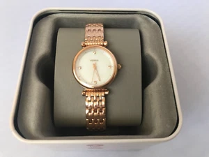 Fossil Women's Carlie Mini Three-Hand Rose Gold Stainless Steel Watch, ES4429 - Picture 1 of 6