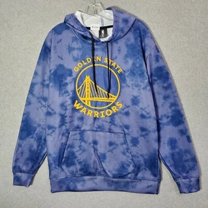 Golden State Warriors Men Sweatshirt Large Blue Tie Dye Hoodie Logo Graphic - Picture 1 of 10