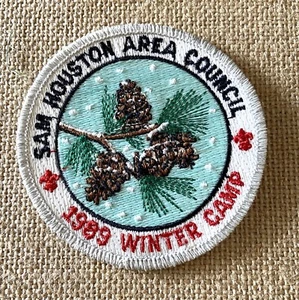 Vintage 1989 BSA Houston Area Council Winter Camp Boy Scouts America Patch - Picture 1 of 2