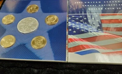 2007 U.S. Mint Annual Uncirculated Dollar Set Including Silver "W" Eagle - Image 1 of 4