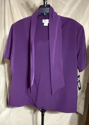 Blusa Camisa Maggie Sweet Púrpura Manga Corta Talla 2X Elegante Elegante Foto 1 de 4