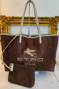 ETRO SHOPPER TOTE BAG PEGASO Paisley Jacquard Big Logo CONDIZIONI ECCELLENTI - Imagen 1 de 24