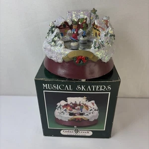 Vintage animierte Musik Eisläufer Weihnachtsdorf Cedar Creek Sammlung - Bild 1 von 12