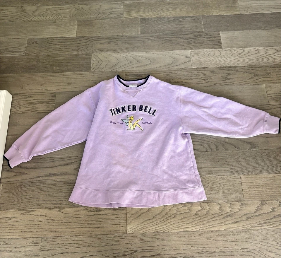 Винтажная женская толстовка Tinker Bell XL Disneyland Resort 90-е мультфильм США - Изображение 1 из 3