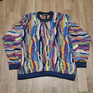 Suéter Colorido Tejido Pesado Australiano Coogi Vintage Años 90 Talla Grande LEER - Imagen 1 de 8