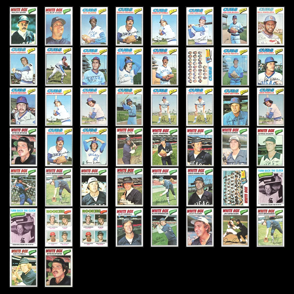 1977 Topps Lote 50 Tarjetas de Béisbol De Colección Distribuidor Conjunto a Granel Constructor Commons En muy buena condición MLB Foto 1 de 4
