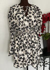 Nwt Ted Baker London Rouched Mini Long Sleeve Floral Flowing Dress 3 M $285