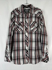 BKE Western Pearl Snap Shirt Mens Size L Plaid Long Sleeve Standard Fit - Picture 1 of 16