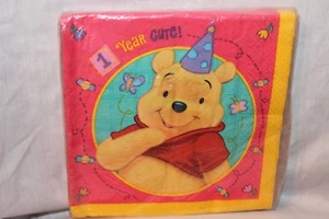 NEW WINNIE THE POOH DISNEY 16 LUNCHEON POOHS 1ST YEAR NAPKINS - Picture 1 of 1