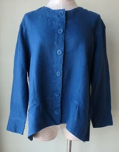 FLAX Designs LINEN Jacket M & L NWT Contour Jacket OCEAN - Picture 1 of 10