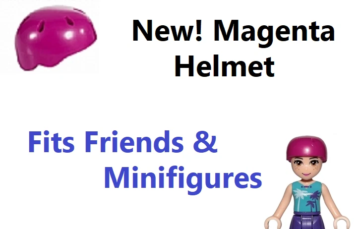 LEGO Minifigura Bicicleta Casco ROSA Magenta Amigos Muñeca Equipo de Seguridad Monopatín Foto 1 de 1