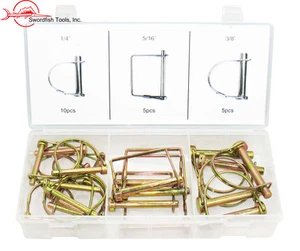 Schwertfisch 32150 - 20-teilig Zapfwelle Verschluss Pin Sortiment quadratisch & rund Kupplung Pin Set - Bild 1 von 2