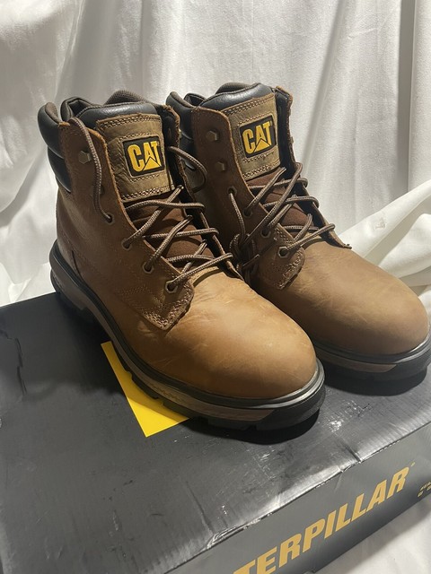 Caterpillar Bota de trabalho masculina Outbase macia, Couro marrom