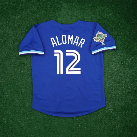 Roberto Alomar 1993 Toronto Blue Jays Cooperstown World Series Alt Blue Jersey Cover