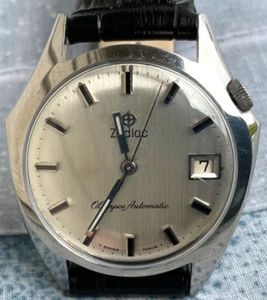 Vintage Zodiac Olympus Herren Automatik Swiss Stahl Uhr Cal 70-72 Fresh Service - Bild 1 von 9