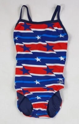 Traje de baño para mujer SPEEDO Patriotic Stars rayas EE. UU. de una pieza para nadar NUEVO Foto 1 de 2