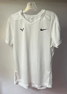 Nike Men’s Court Dri-FIT Rafa MEDIUM Challenger Tennis T-Shirt White DD8547-100 - Picture 1 of 11