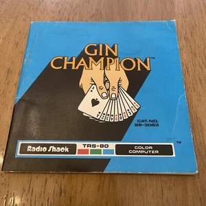 Tandy Radio Shack TRS-80 Color Computer Gin Champion Game Manual Only 1982 - Picture 1 of 4