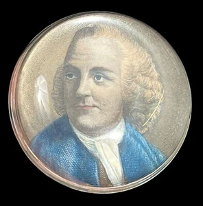 Rare Antique Benjamin Franklin Glass Paperweight Fisher Engraving Chamberlin - Picture 1 of 4