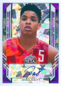 JOSHUA MINOTT "PURPLE CRYSTAL ARC AUTOGRAPH /20" LEAF METAL BASKETBALL 2021-22 - Picture 1 of 1