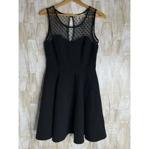 Delias Fit and Flare Mesh Top W Polka Dot Dress - 0 - Picture 1 of 4